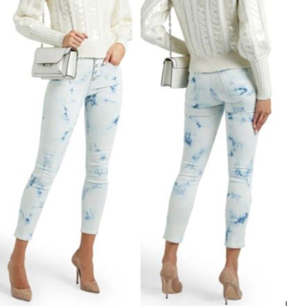 Rare Veronica Beard Jeans‎ Siz 00 24W 36L Prussian Blue Brooke Skinny Mid Rise